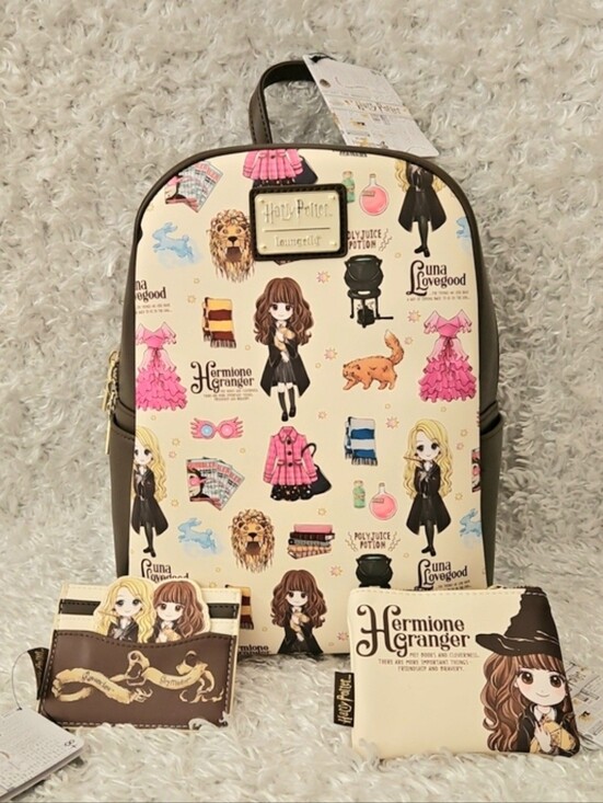 Loungefly Handbags - Loungefly Harry Potter Hermione And Luna Mini Backpack Cardholder  Coin Purse